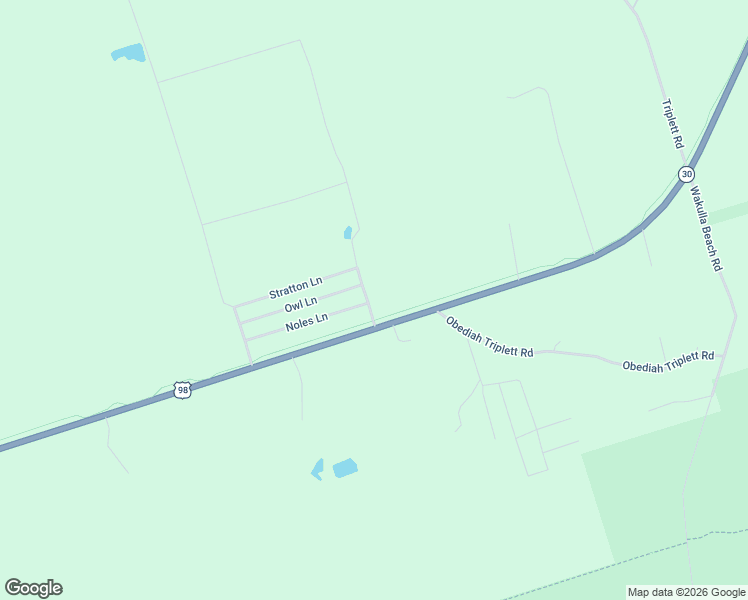 map of restaurants, bars, coffee shops, grocery stores, and more near 103 Noles Lane in Crawfordville