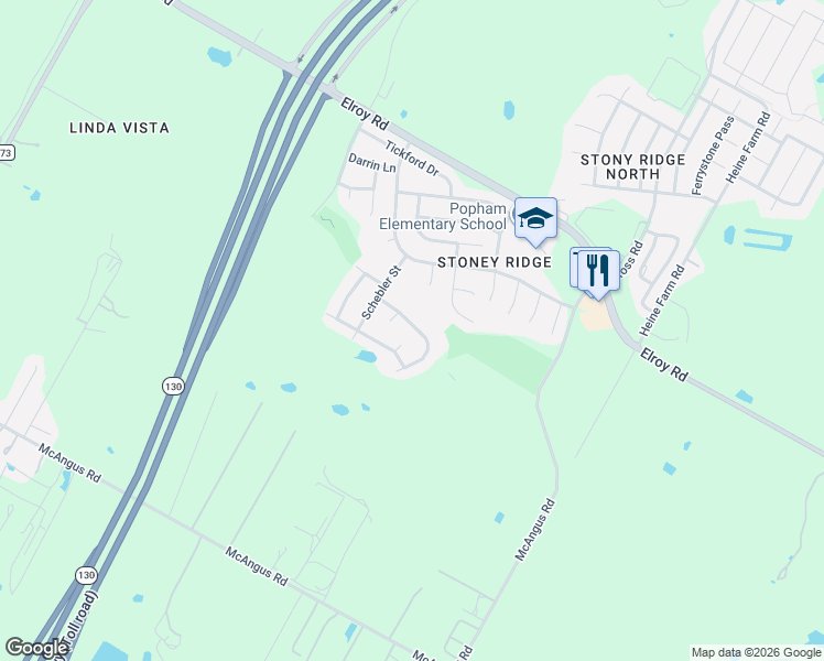 map of restaurants, bars, coffee shops, grocery stores, and more near 11717 Morning View Drive in Austin