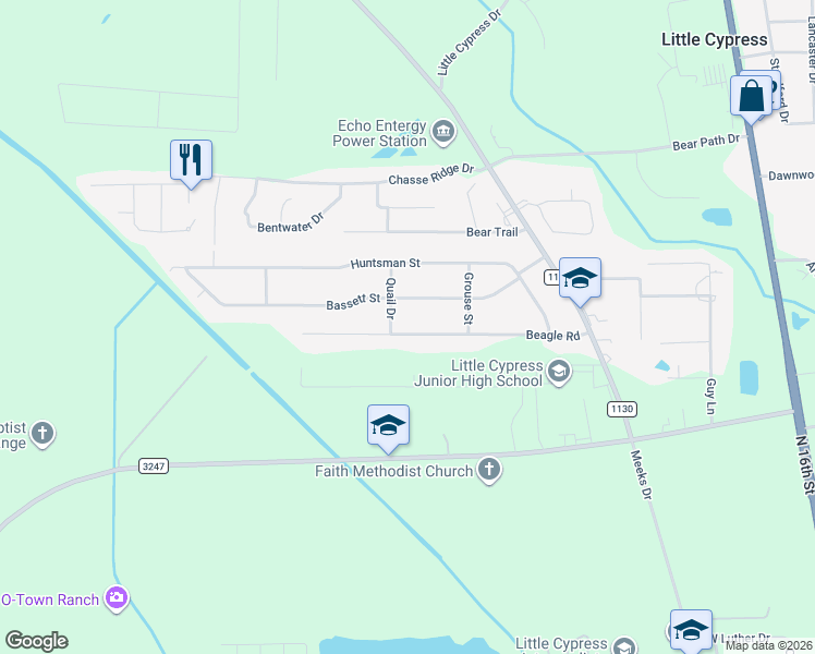 map of restaurants, bars, coffee shops, grocery stores, and more near 1364 Beagle Road in Orange