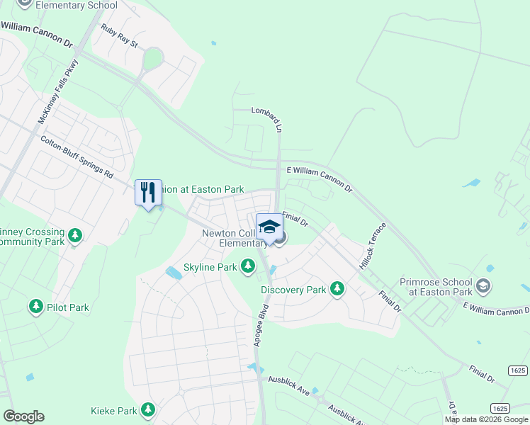 map of restaurants, bars, coffee shops, grocery stores, and more near 8106 Mandela Bend in Austin