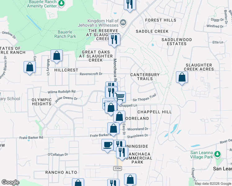map of restaurants, bars, coffee shops, grocery stores, and more near in Austin
