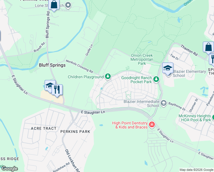 map of restaurants, bars, coffee shops, grocery stores, and more near 8807 Alderman Drive in Austin