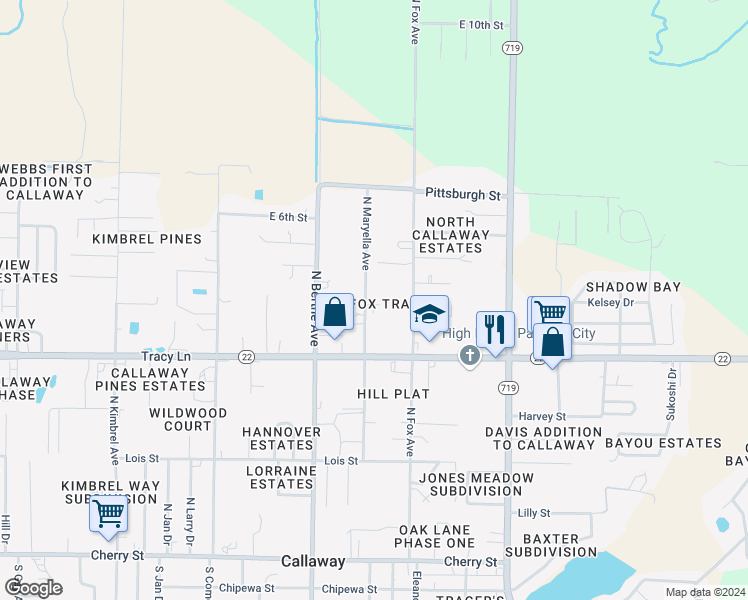map of restaurants, bars, coffee shops, grocery stores, and more near 7007 Edwardian Court in Panama City