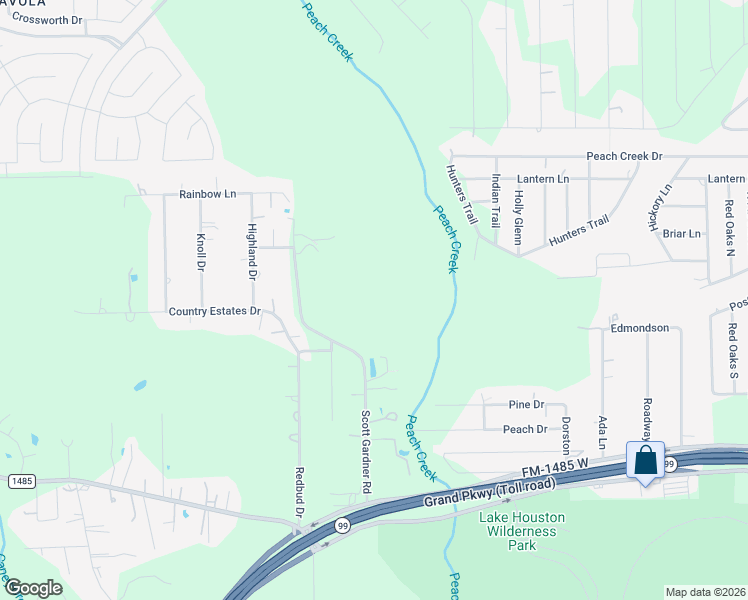 map of restaurants, bars, coffee shops, grocery stores, and more near 19895 Scott Gardner Road in New Caney