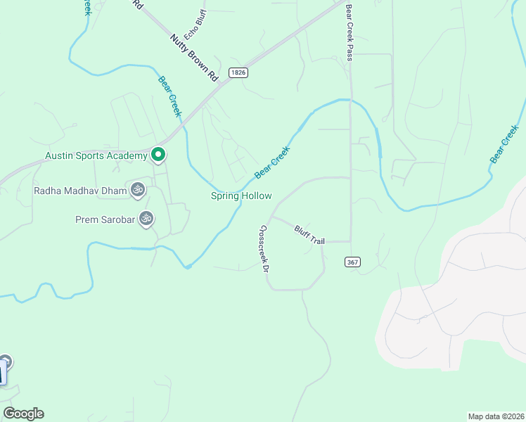 map of restaurants, bars, coffee shops, grocery stores, and more near 14900 Crosscreek Drive in Austin