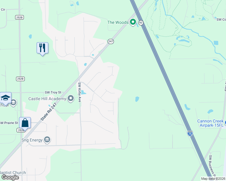 map of restaurants, bars, coffee shops, grocery stores, and more near 167 Southwest Truffles Glen in Lake City