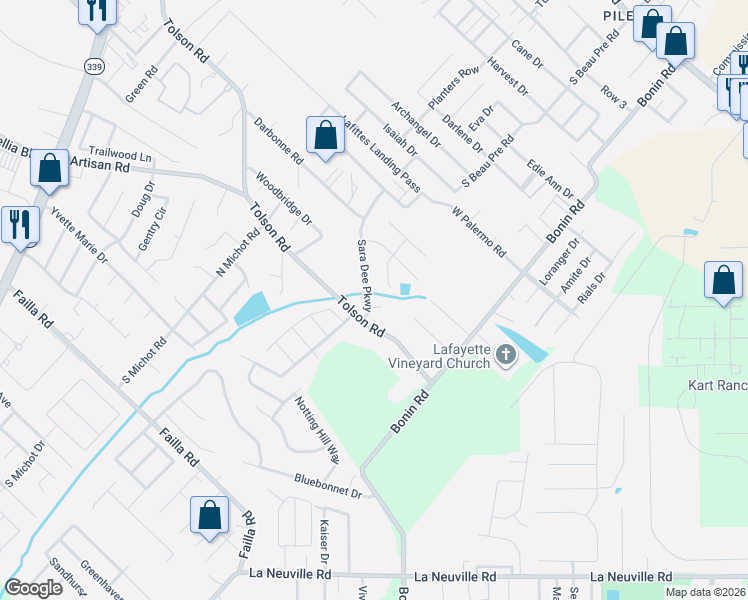 map of restaurants, bars, coffee shops, grocery stores, and more near 102 Spring Lake Circle in Lafayette