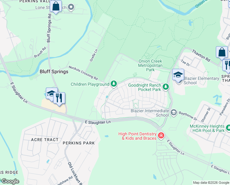 map of restaurants, bars, coffee shops, grocery stores, and more near 8807 Alderman Drive in Austin