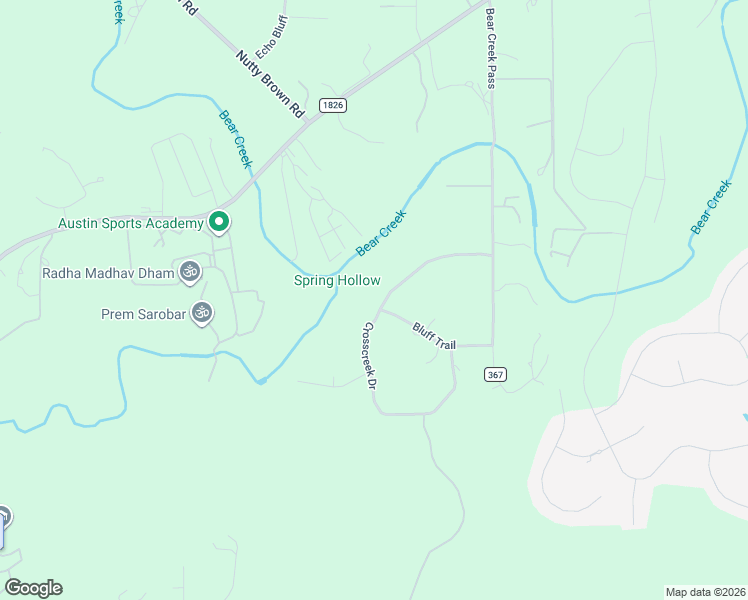 map of restaurants, bars, coffee shops, grocery stores, and more near 8201 Bluff Trail in Austin