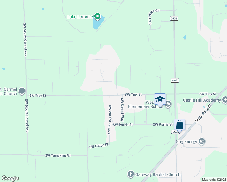 map of restaurants, bars, coffee shops, grocery stores, and more near 176 Southwest Platinum Glen in Lake City
