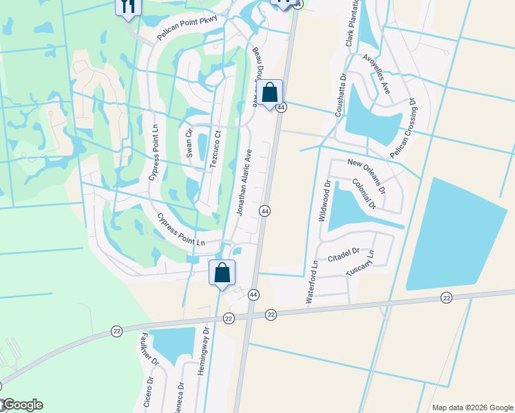 map of restaurants, bars, coffee shops, grocery stores, and more near 6084 Jonathan Alaric Avenue in Gonzales