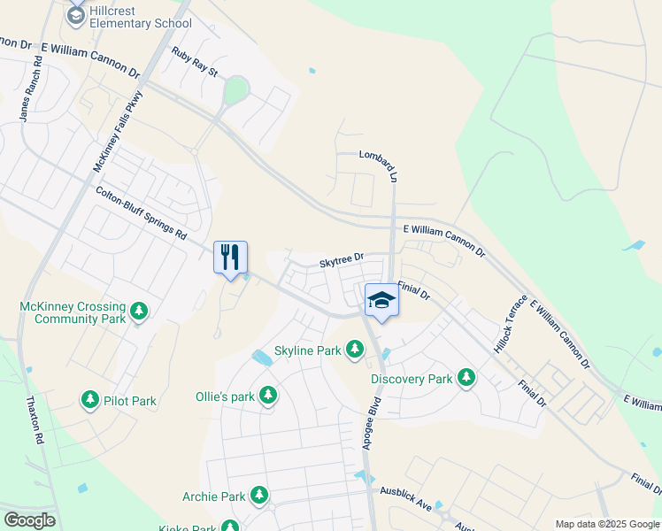 map of restaurants, bars, coffee shops, grocery stores, and more near 7604 Solari Drive in Austin