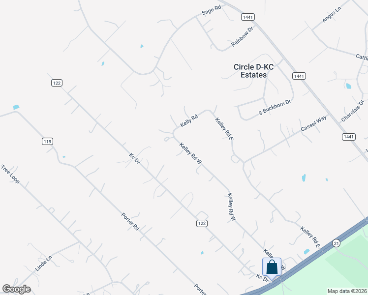 map of restaurants, bars, coffee shops, grocery stores, and more near 280 Kelley Road West in Bastrop