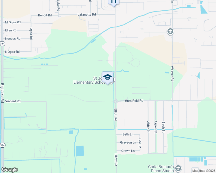 map of restaurants, bars, coffee shops, grocery stores, and more near 5566 Elliott Road in Lake Charles