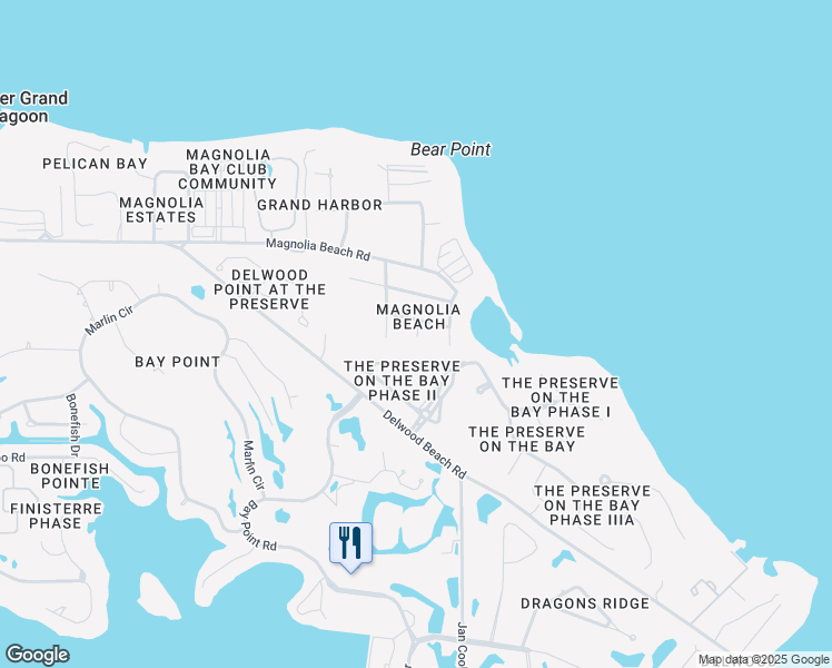 map of restaurants, bars, coffee shops, grocery stores, and more near 4129 Lorraine Street in Panama City Beach