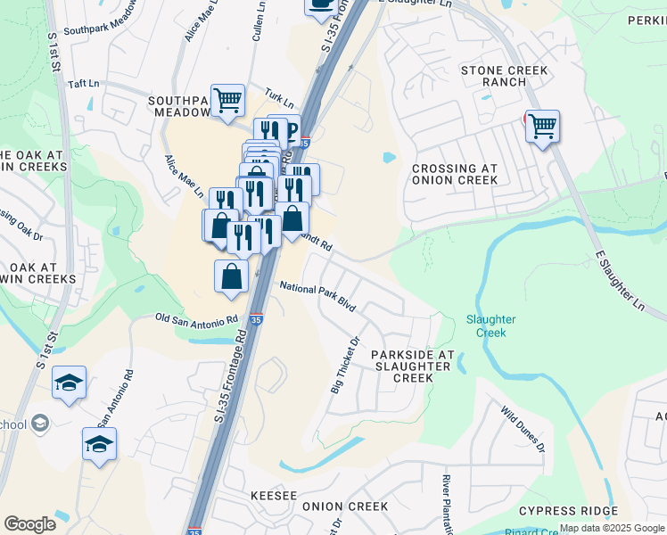 map of restaurants, bars, coffee shops, grocery stores, and more near 10000 Anahuac Trail in Austin