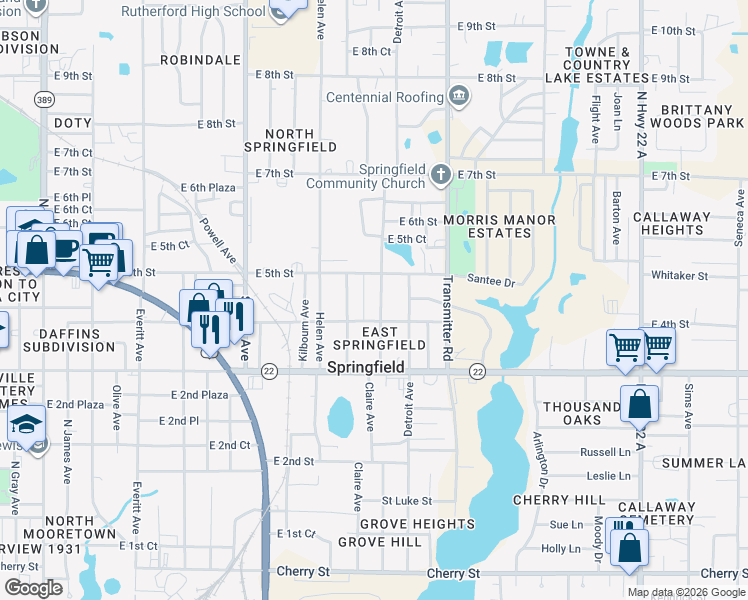map of restaurants, bars, coffee shops, grocery stores, and more near 413 Harlem Avenue in Panama City
