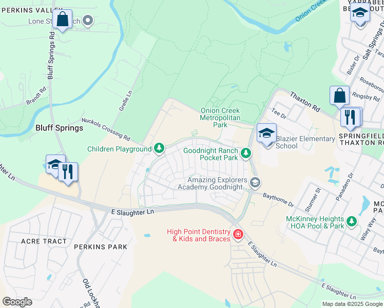 map of restaurants, bars, coffee shops, grocery stores, and more near 8721 Mina Drive in Austin