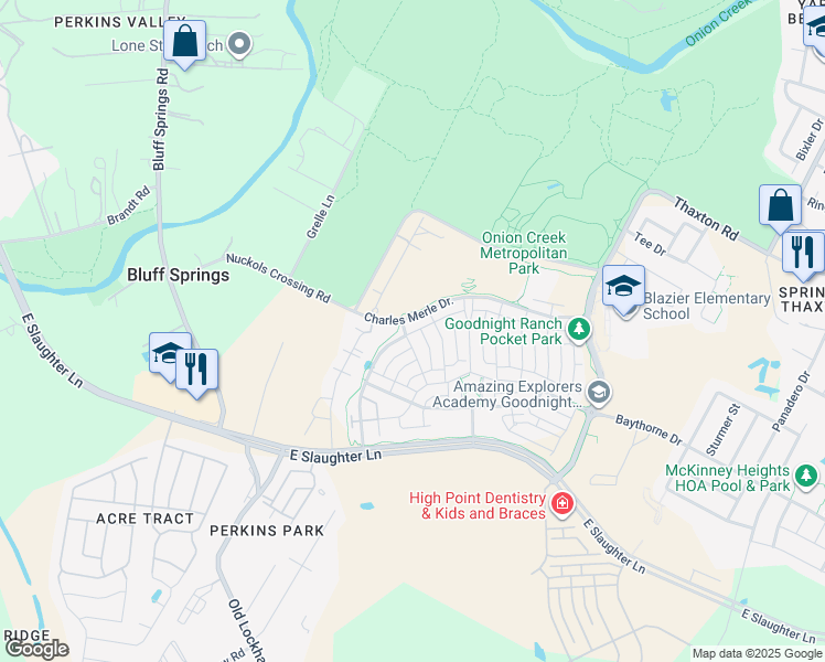 map of restaurants, bars, coffee shops, grocery stores, and more near 8712 Mina Drive in Austin