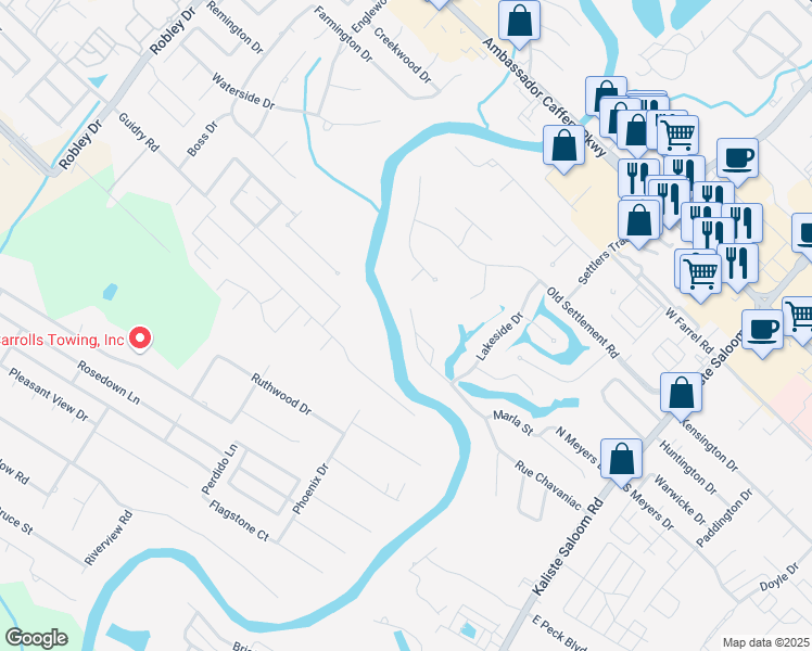 map of restaurants, bars, coffee shops, grocery stores, and more near 601 Rue Chavaniac in Lafayette