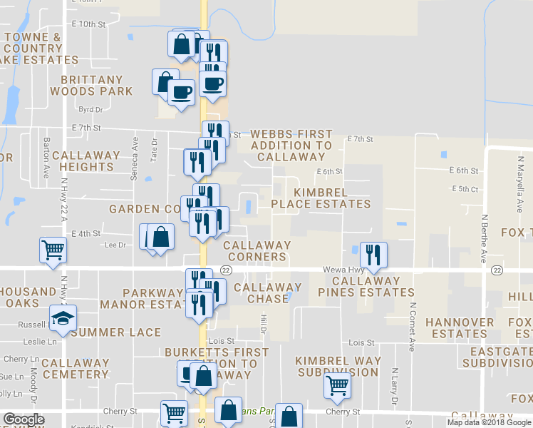 map of restaurants, bars, coffee shops, grocery stores, and more near 421 North Gay Avenue in Panama City
