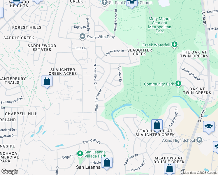 map of restaurants, bars, coffee shops, grocery stores, and more near 722 Maltese Cross Drive in Austin