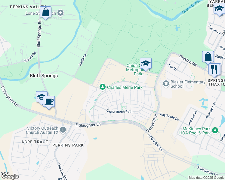 map of restaurants, bars, coffee shops, grocery stores, and more near 8712 Mina Drive in Austin