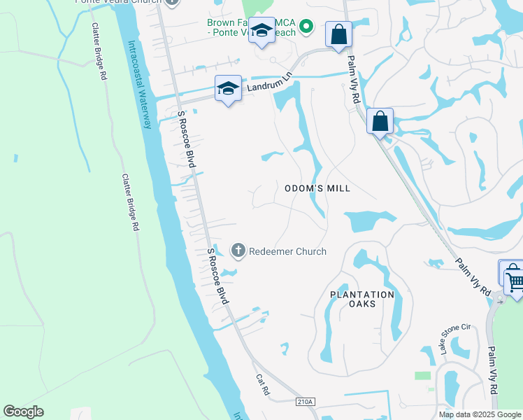 map of restaurants, bars, coffee shops, grocery stores, and more near 449 Big Tree Road in Palm Valley