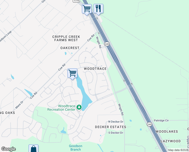 map of restaurants, bars, coffee shops, grocery stores, and more near 330 Mill Creek Road in Magnolia