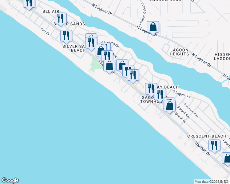 map of restaurants, bars, coffee shops, grocery stores, and more near 4199 Danny Drive in Panama City