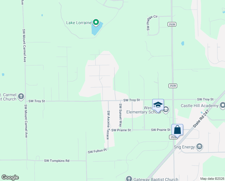 map of restaurants, bars, coffee shops, grocery stores, and more near 176 Southwest Platinum Glen in Lake City