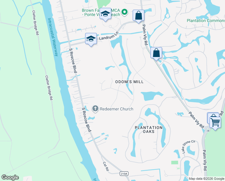 map of restaurants, bars, coffee shops, grocery stores, and more near 809 Mill Stream Road in Ponte Vedra Beach