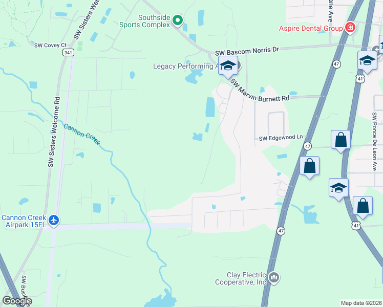 map of restaurants, bars, coffee shops, grocery stores, and more near 573 Southwest Hideaway Drive in Lake City