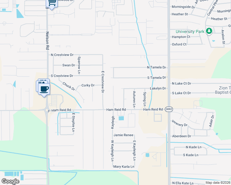 map of restaurants, bars, coffee shops, grocery stores, and more near 5523 Alexander Lane in Lake Charles