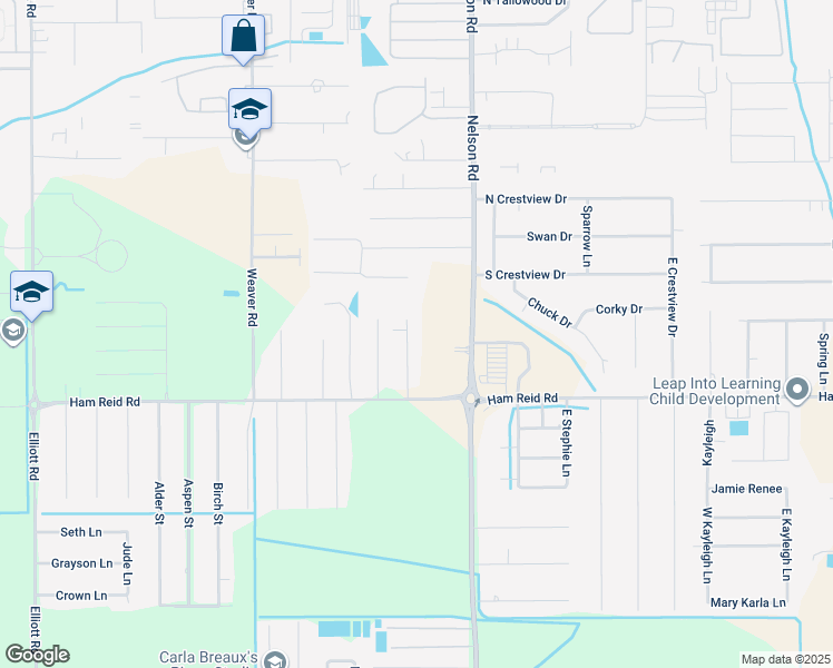 map of restaurants, bars, coffee shops, grocery stores, and more near 5643 Joli Bois Dr in Lake Charles