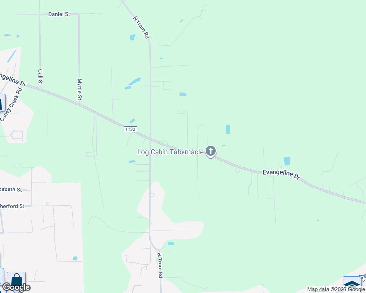 map of restaurants, bars, coffee shops, grocery stores, and more near 1095 Evangeline Drive in Vidor