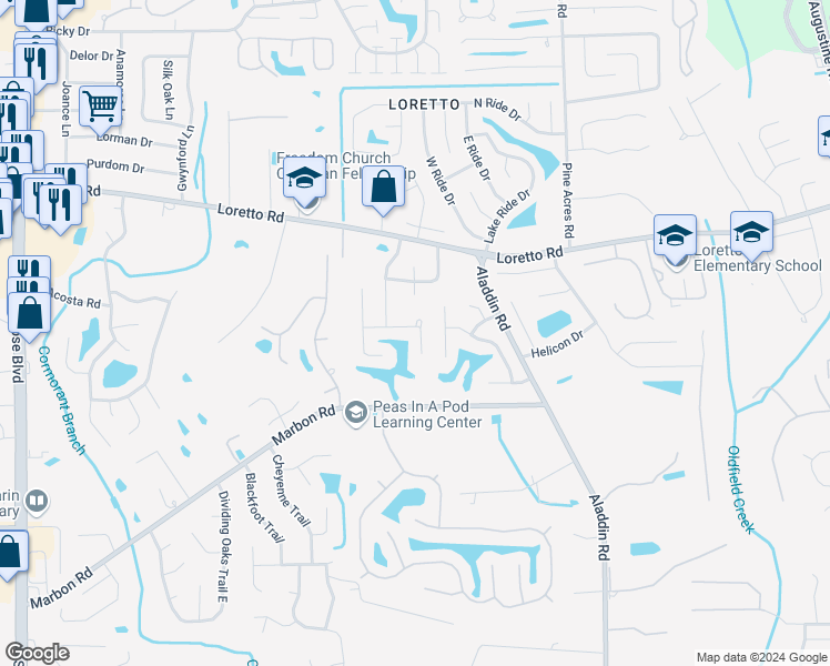 map of restaurants, bars, coffee shops, grocery stores, and more near 3550 Sheldrake Drive in Jacksonville