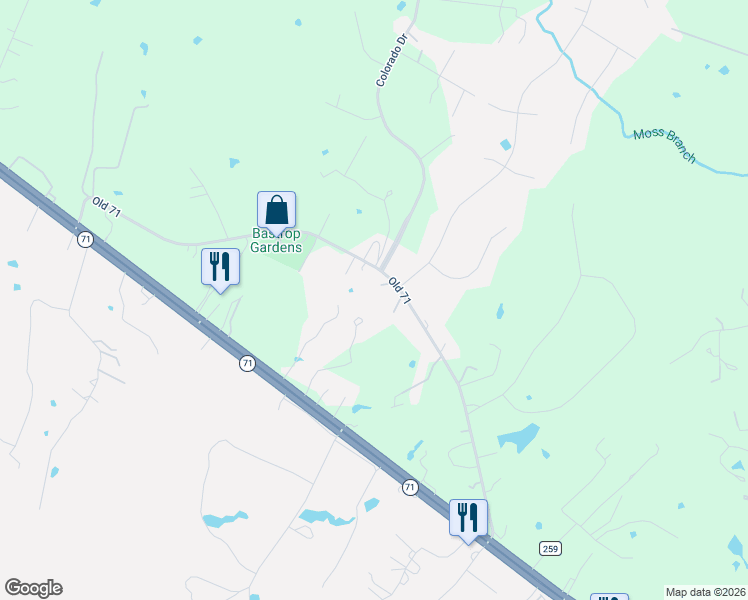 map of restaurants, bars, coffee shops, grocery stores, and more near 124 Holman Lane in Cedar Creek