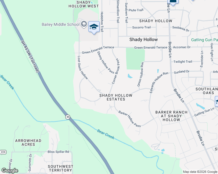 map of restaurants, bars, coffee shops, grocery stores, and more near 12304 Corner Brook Pass in Austin