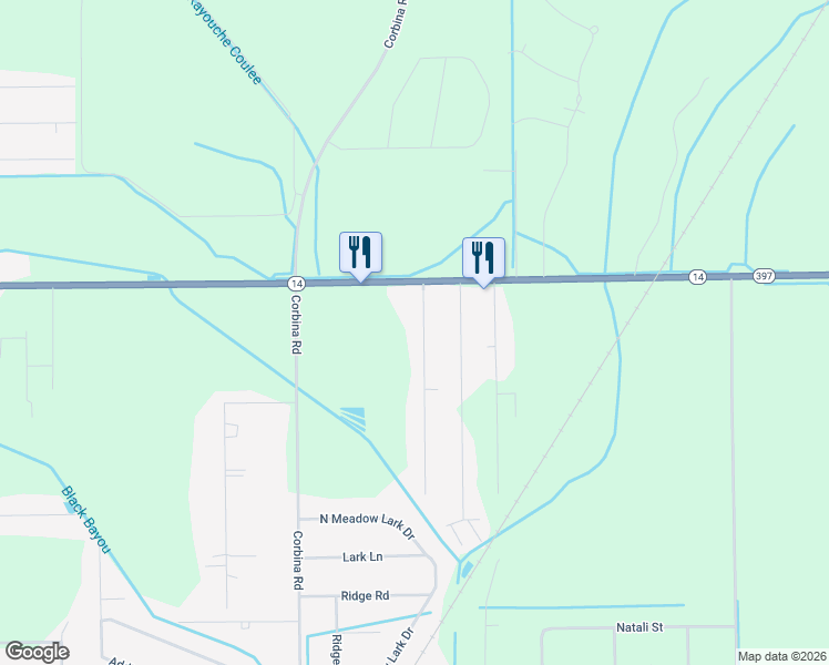 map of restaurants, bars, coffee shops, grocery stores, and more near 5530 Western Dr in Lake Charles