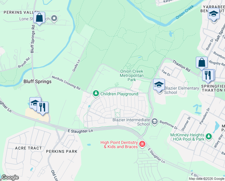 map of restaurants, bars, coffee shops, grocery stores, and more near 8721 Mina Drive in Austin