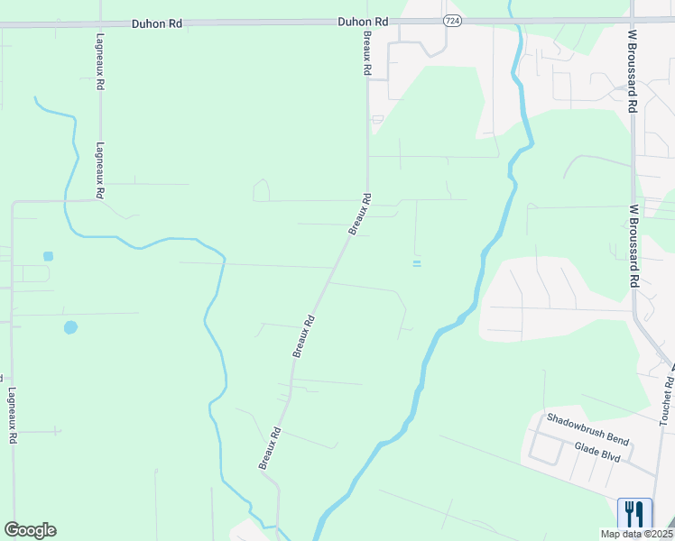 map of restaurants, bars, coffee shops, grocery stores, and more near 124 Robins Nest Lane in Lafayette