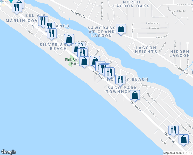 map of restaurants, bars, coffee shops, grocery stores, and more near 4114 Danny Drive in Panama City