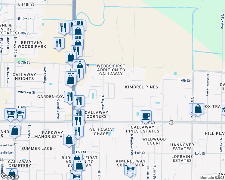 map of restaurants, bars, coffee shops, grocery stores, and more near 529 Blue Jay Avenue in Panama City