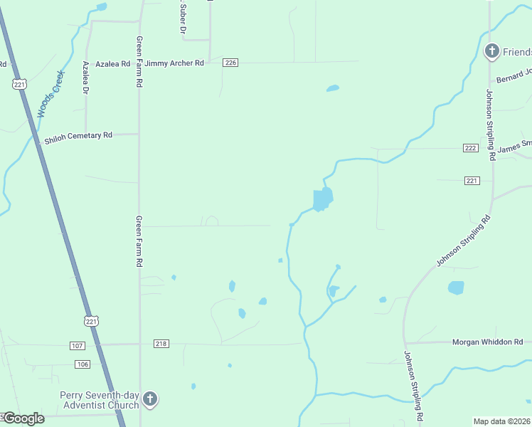 map of restaurants, bars, coffee shops, grocery stores, and more near 450 Leon Ward Road in Perry
