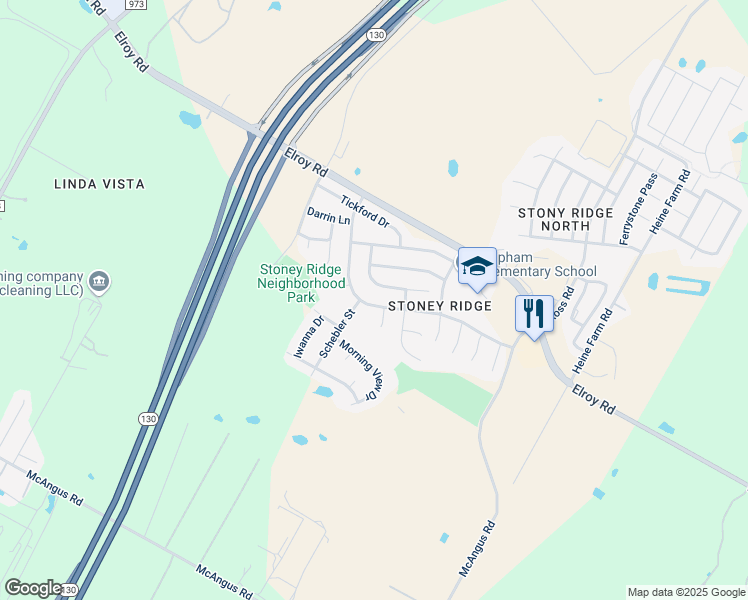 map of restaurants, bars, coffee shops, grocery stores, and more near 7113 Apperson Street in Austin