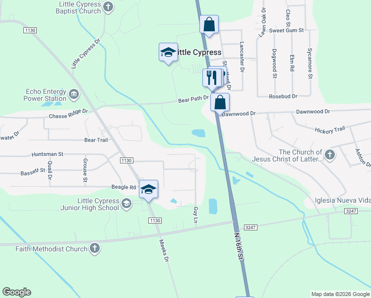 map of restaurants, bars, coffee shops, grocery stores, and more near 6990 Guy Lane in Orange