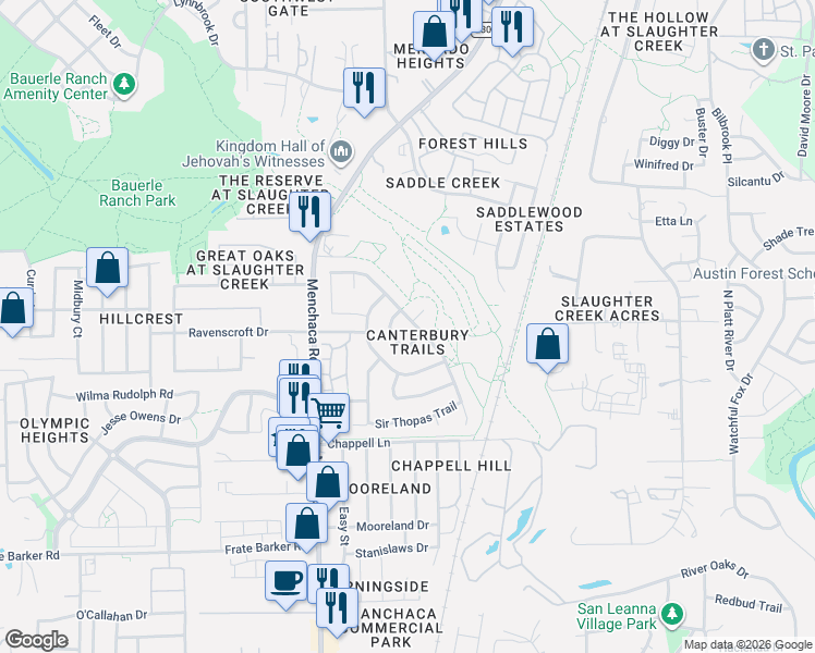map of restaurants, bars, coffee shops, grocery stores, and more near 11148 Franklins Tale Loop in Austin
