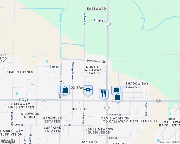 map of restaurants, bars, coffee shops, grocery stores, and more near 7124 Massachusetts Street in Panama City