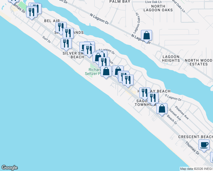 map of restaurants, bars, coffee shops, grocery stores, and more near 7205 C R 392 in Panama City